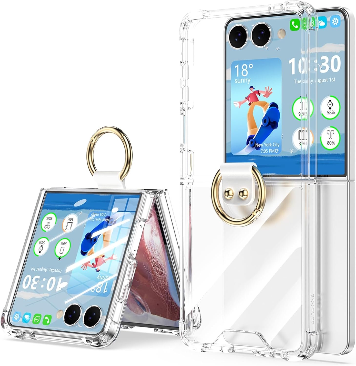SQMCase clear case with ring holder for the Samsung Galaxy Z Flip 7