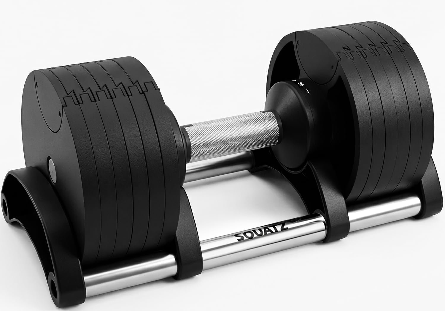 SQUATZ adjustable dumbbells with quick weight change and anti-slip aluminium handle