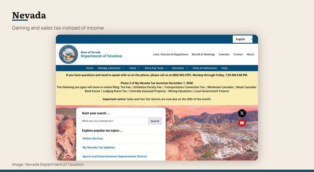 The Nevada Department of Taxation website
