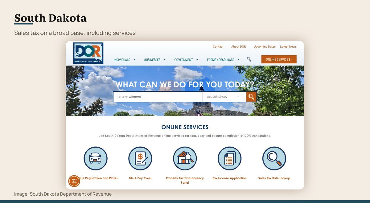 The South Dakota Department of Revenue website