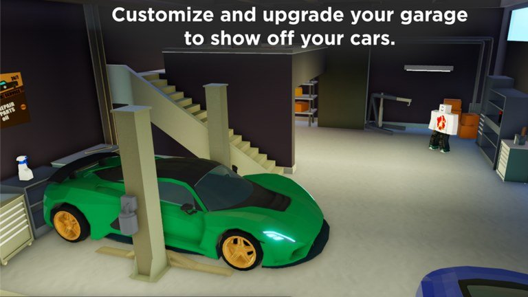 Yellow car beside a white one in a Taxi Boss garage with an upgrade arrow between them