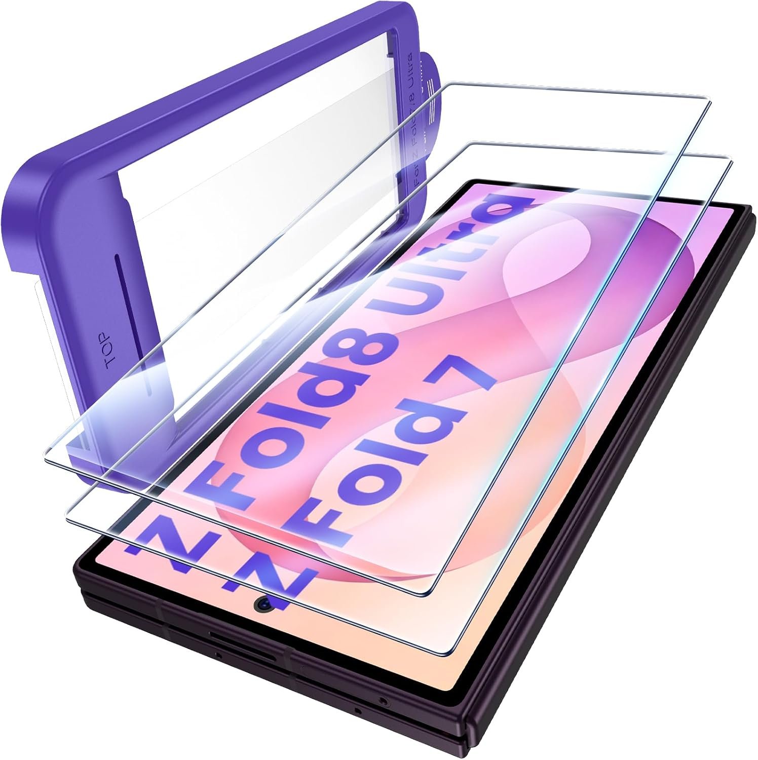 UniqueMe two-pack outer screen protector for the Galaxy Z Fold 8 Ultra and Z Fold 7