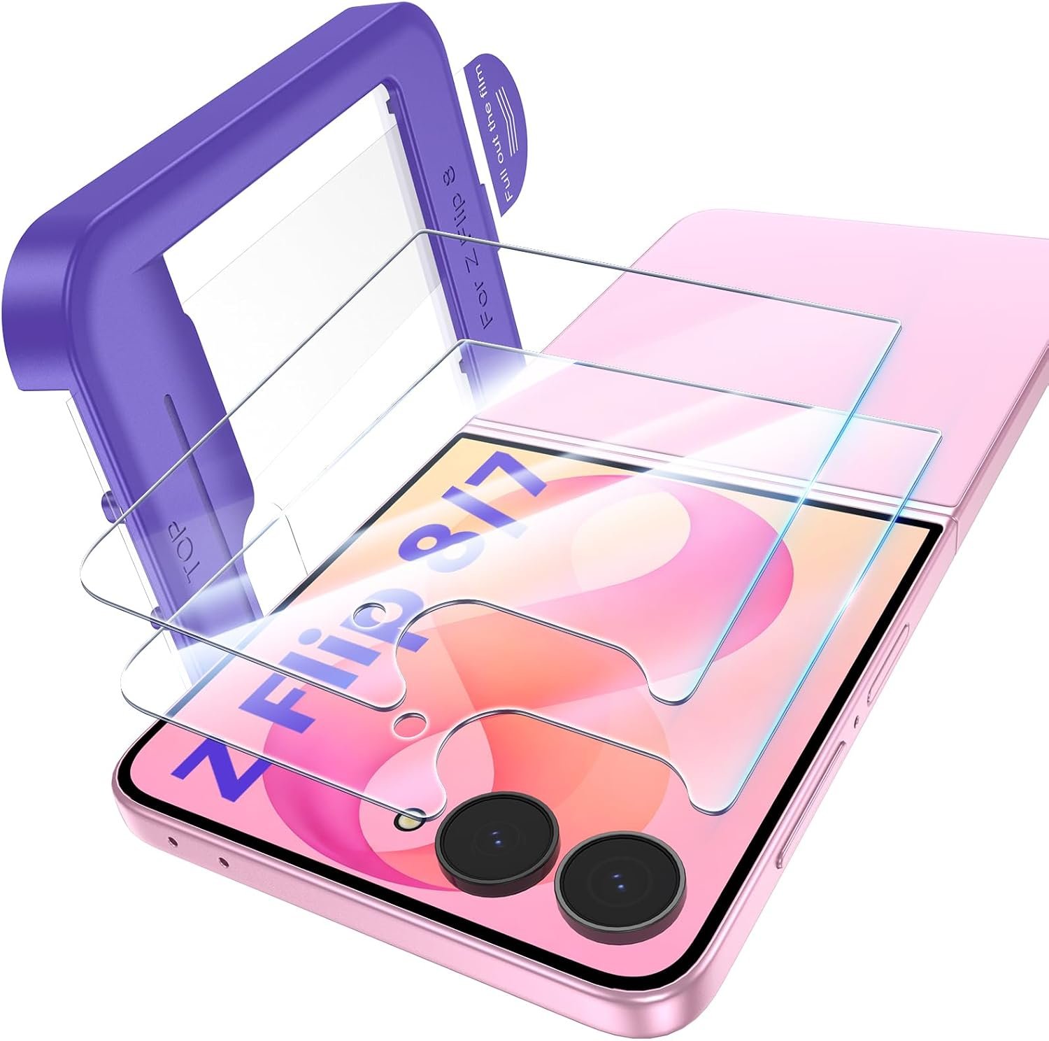 UniqueMe two-pack screen protector for the Samsung Galaxy Z Flip 8 and Z Flip 7