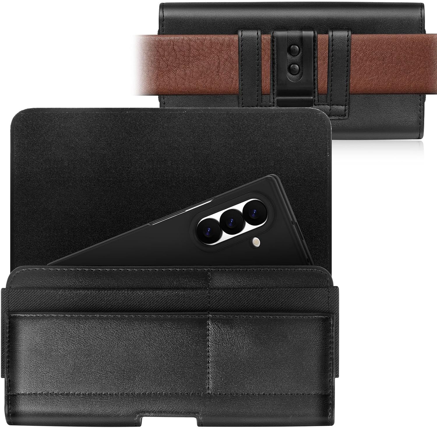 WATACHE compact leather phone holster with belt clip for the Galaxy Z Fold 8 Ultra and Z Fold 7