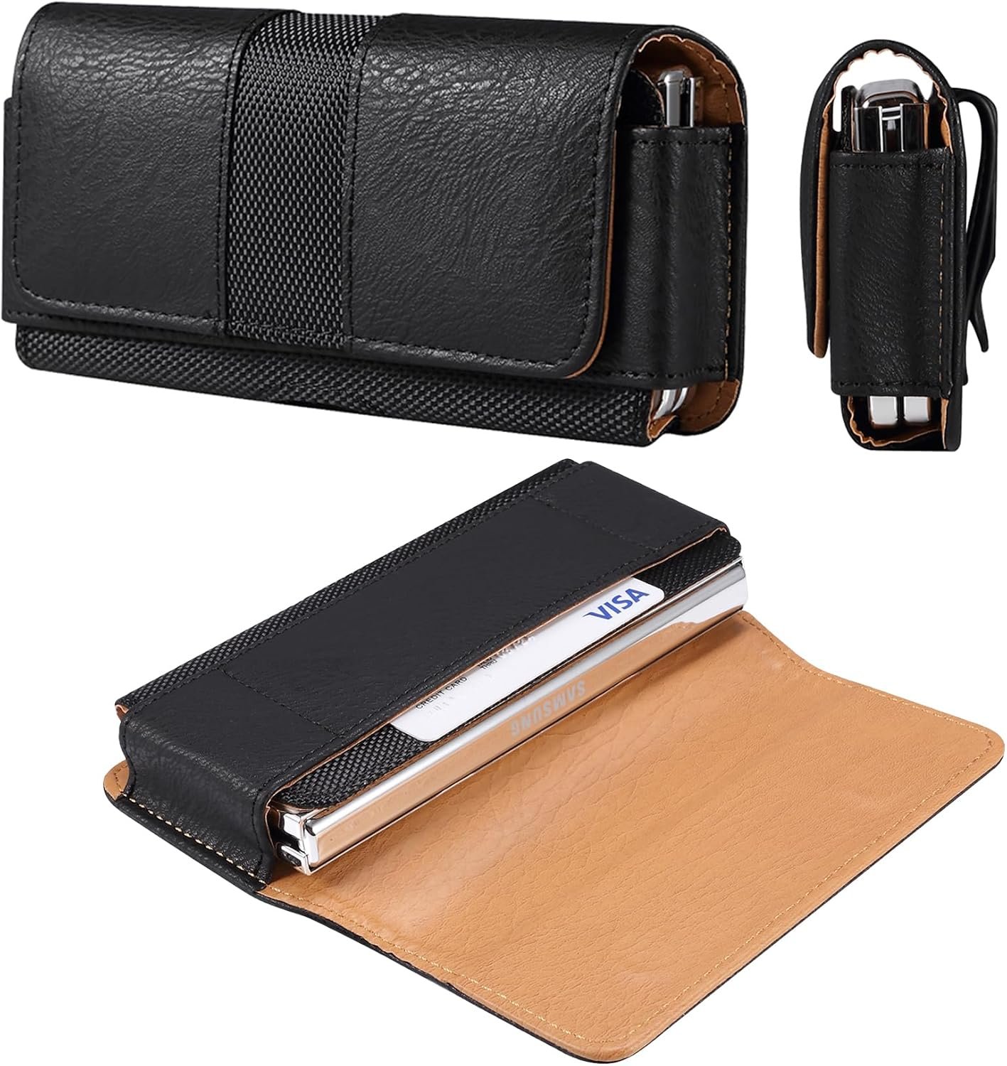 Woluki horizontal belt pouch with card slot and belt loop for the Samsung Galaxy Z Fold 7